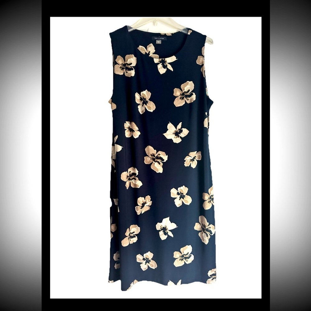TOMMY HILFIGER Women’s Black Floral Sleeveless Dress Sz 12